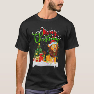 T-shirt Amusant Lion Amoureux des animaux Xmas Lion Lion É