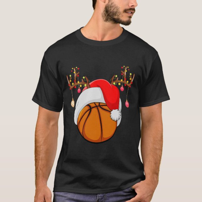 T-shirt Amusant Lover Reindeer de basket-ball Père Noël Ba (Devant)