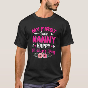 T-shirt Amusant Ma première amour Nanny mignonne Fleur Fêt