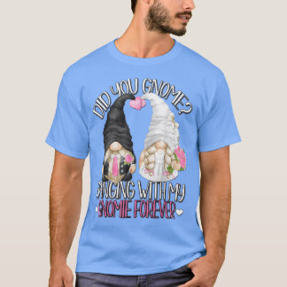 T-shirt Amusant Mariage Groom Bride Gnome Pun Hanging Avec