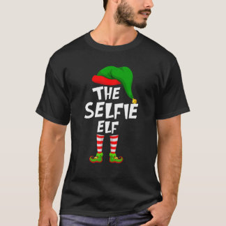 T-shirt Amusant Matching Famille Noël Le Selfie Elf