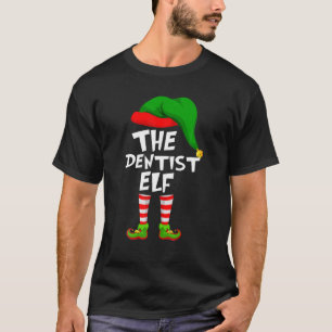 T-shirt Amusant Matching Famille Noël L'Elfe Dentiste