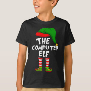 T-shirt Amusant Matching Famille Noël L'Ordinateur Elfe