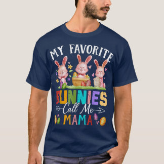 T-shirt Amusant Mes lapins Favoris Appelez-Moi Famille Mam