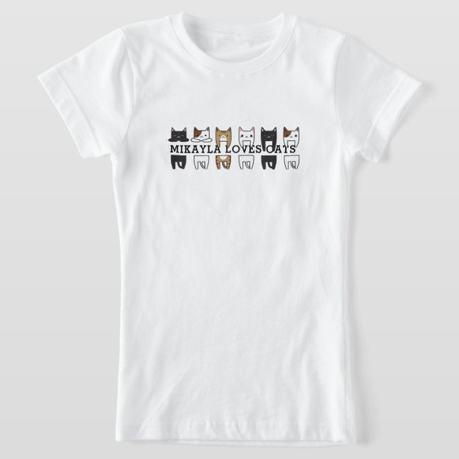 T-Shirt Amusant message de cadre de chats mignons (Poser)