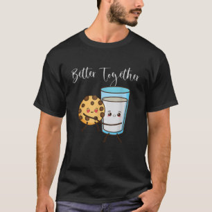 T-shirt Amusant Mieux Ensemble Verre Lait Cuisine Cuisine 