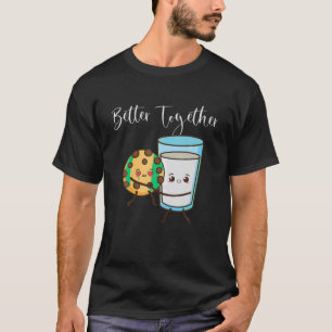 T-shirt Amusant Mieux Ensemble Verre Lait Cuisine Cuisine