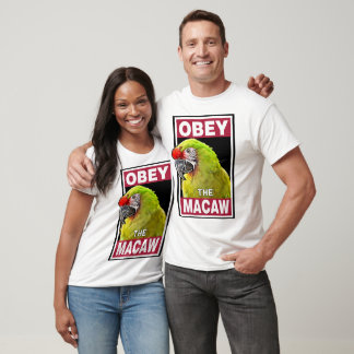 T-shirt Amusant Militaire Macaw Parrot - Oiseau Art