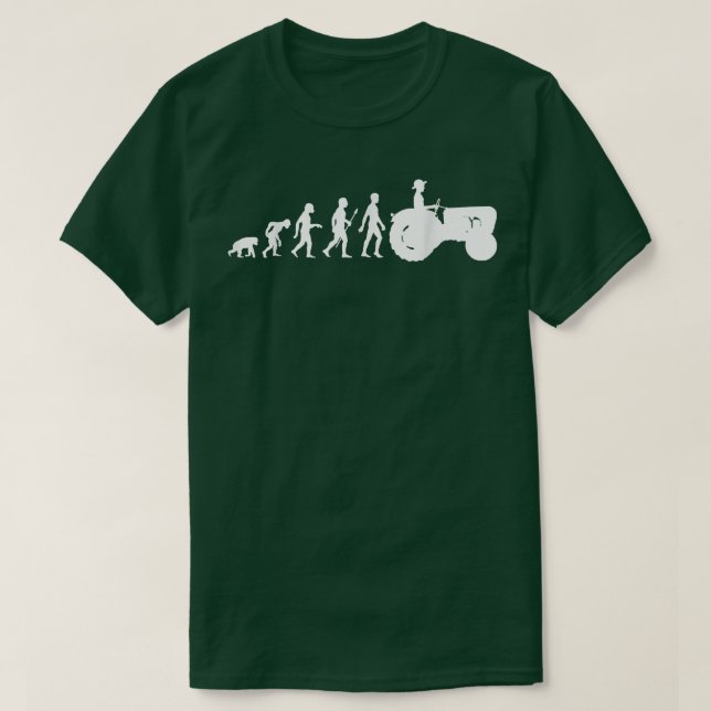 T-shirt Amusant modèle d'évolution des fermiers sur la fer (Design devant)