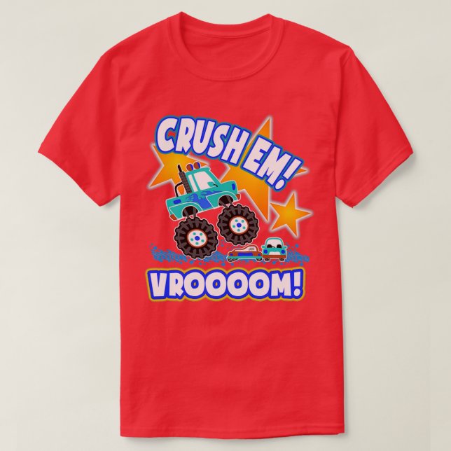 T-shirt Amusant Monster Truck Kids Cadeau Crush Em Salle 2 (Design devant)