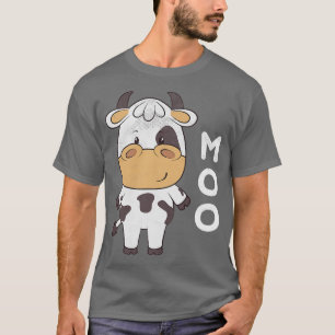 T-shirt Amusant Moo Fermier Animaux Vache Kawaii 
