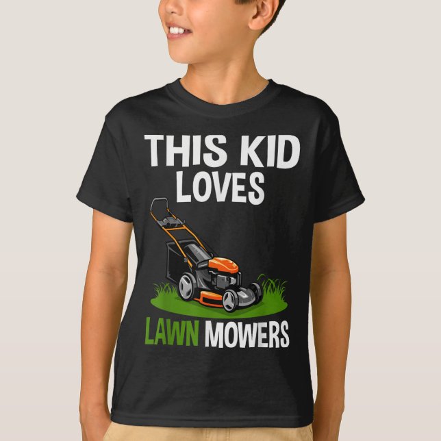 T-shirt Amusant Moulage De Pelouse Pour Enfants Mower Farm (Devant)