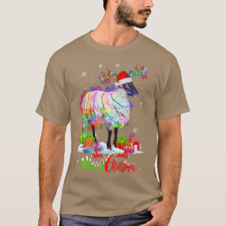 T-shirt Amusant Mouton Animal Joyeux Noël Fête Famille Ma