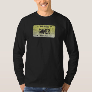 T-shirt Amusant Nj State Vanity Plate Gamer