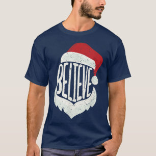 T-shirt Amusant Noël familial Croyez Père Noël Cute Xm