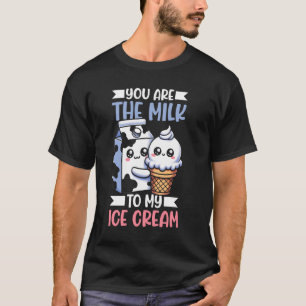 T-shirt Amusant Nourriture Italienne Lait Gelato Glace Crè