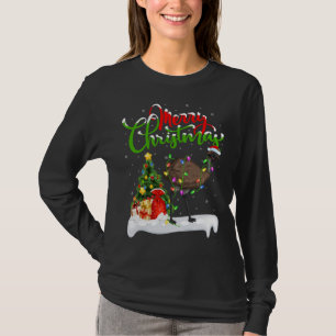 T-shirt Amusant Oiseau Emu Xmas Éclairage Emu Noël