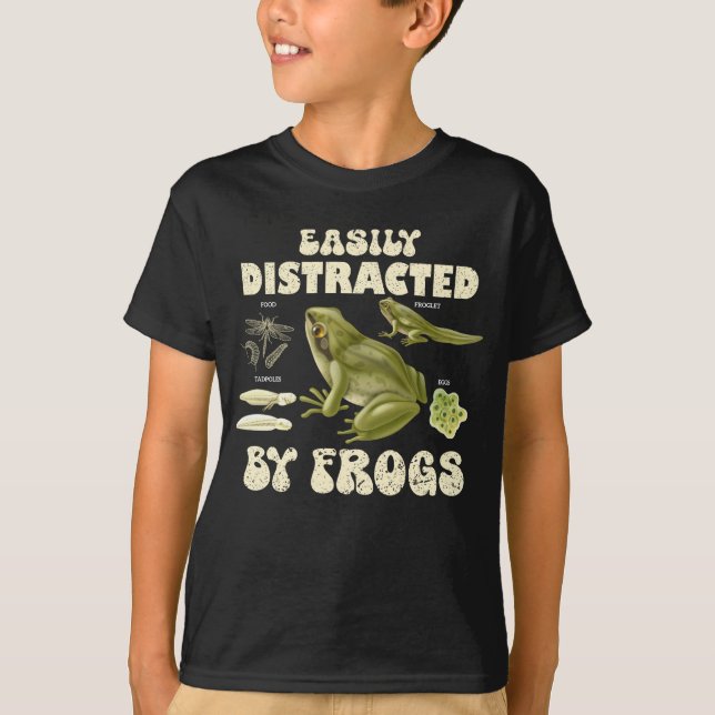 T-shirt Amusant Ourson De Grenouille Facilement Distrait P (Devant)