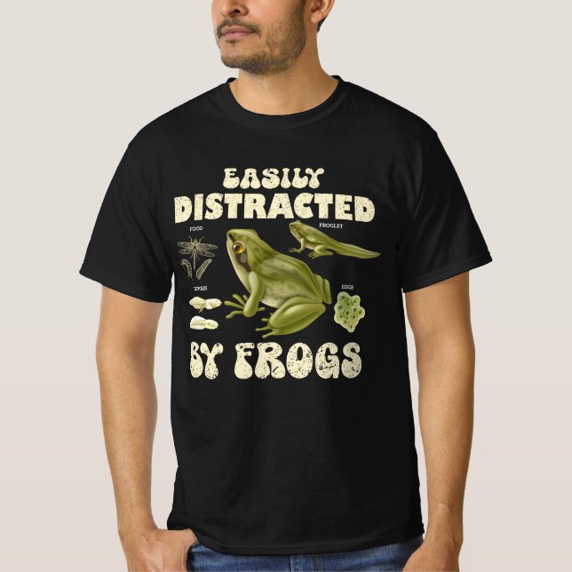 T-shirt Amusant Ourson De Grenouille Facilement Distrait P (Devant)