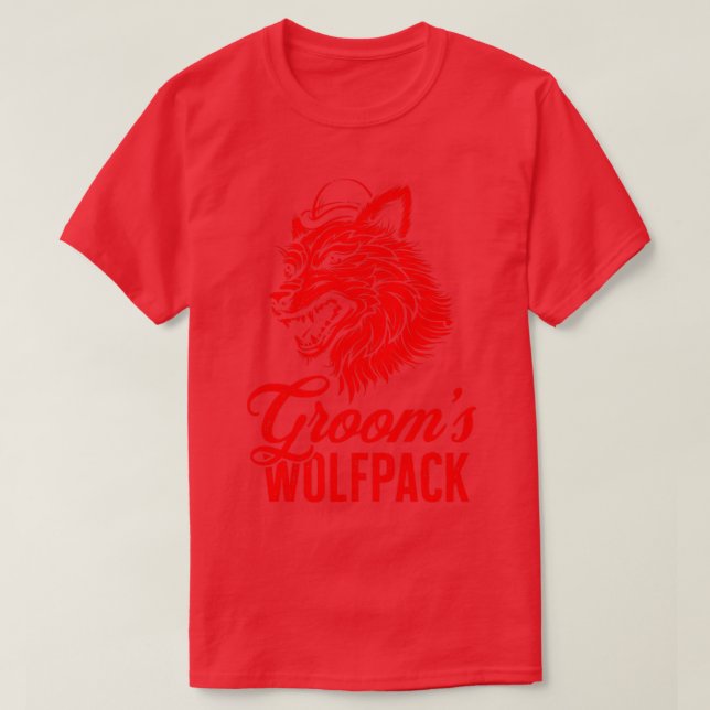 T-shirt Amusant Pack de Garçons d'Honneur Wolfpack pour En (Design devant)