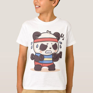 T-shirt Amusant Panda entraînement échec de dessin