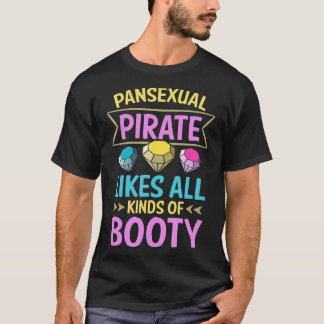 T-shirt Amusant Pansexual Pride Pan Rights LGBTQ Pirate Bo