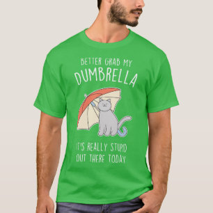 T-shirt Amusant parapluie de chat gris