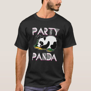 T-shirt Amusant Parti Panda Drunk Alcohol Festival Fun