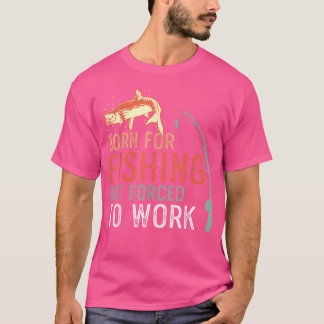 T-shirt Amusant Pêcheur Avec Bâton De Pêche