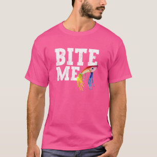 T-shirt Amusant Pêcheur Bite Me Pêche Lure Sport Poisson