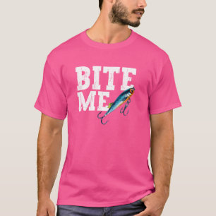 T-shirt Amusant Pêcheur Bite Me Pêche Lure Sport Poisson