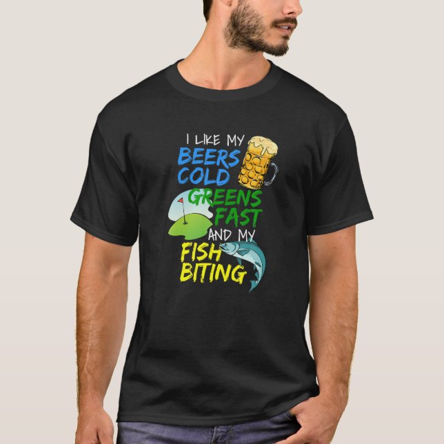 T-shirt Amusant pêcheur d'amateurs de bière Pêcheur Golf P (Devant)