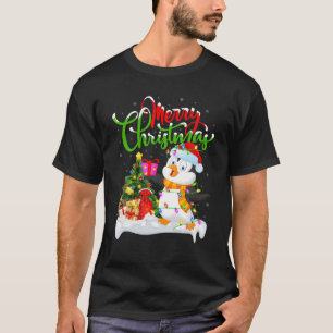 T-shirt Amusant Penguin Oiseau Amant Noël Éclairage Pingou