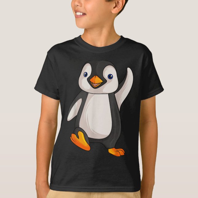 T-shirt Amusant Penguin Vêtements S Uni-adultes Enfants B (Devant)