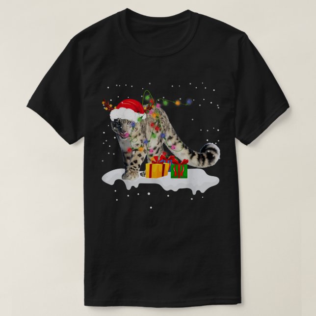 T-shirt Amusant Père Noël Léopard de Neige Luminaire de No (Design devant)