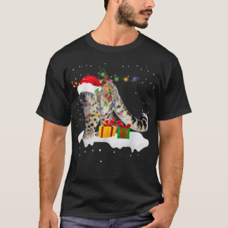 T-shirt Amusant Père Noël Léopard de Neige Luminaire de No