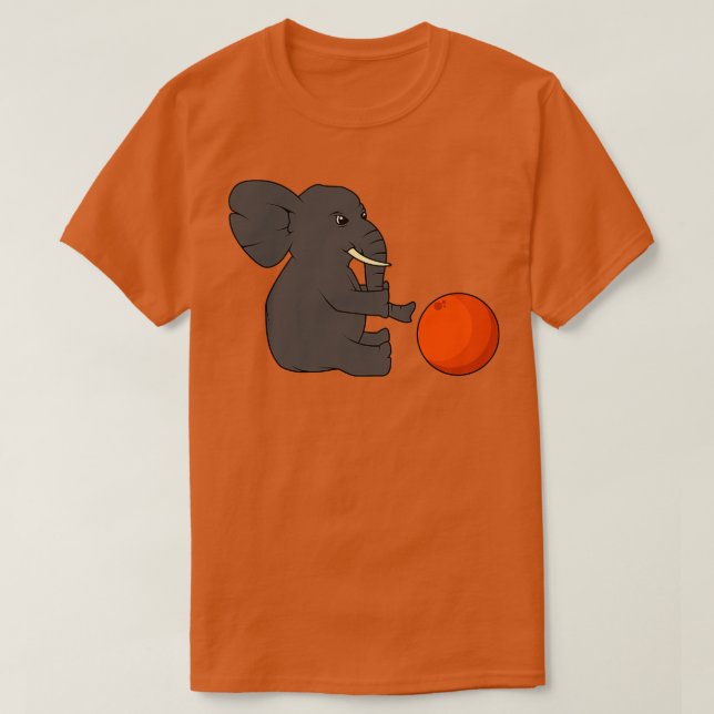 T-shirt Amusant petit éléphant avec une balle (Design devant)