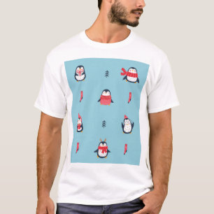 T-shirt Amusant pingouin : Vintage sans Seamless Whimsy.