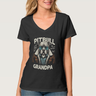 T-shirt Amusant Pitbull Grand-Père Pitbull Chien Animaux P