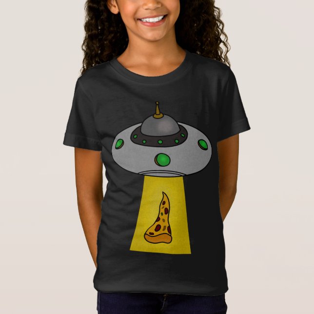 T-Shirt Amusant Pizza Lover, UFO Beaming (Devant)
