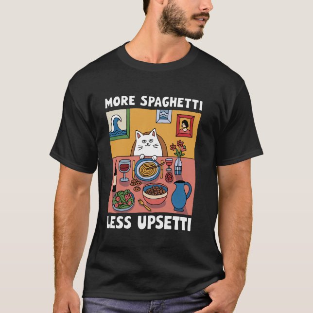 T-shirt Amusant Plus de Spaghetti Moins de Nourriture pour (Devant)