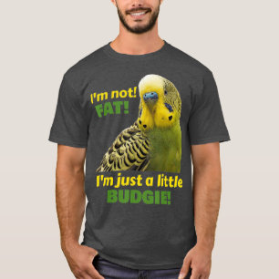 T-shirt Amusant pois gras Budgie vert perruque jaune