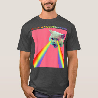 T-shirt Amusant Prenez Meow Pride Rainbow Power, Pride Moi