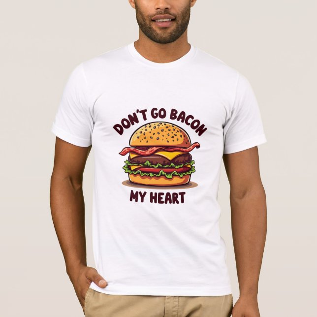 T-shirt Amusant Pun Alimentaire Bacon Lover Cheeseburger D (Devant)