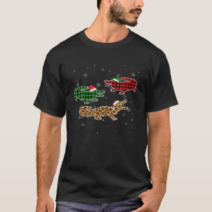 T-shirt Amusant Pyjama de Noël Alligator Amoureux Xmas Tr