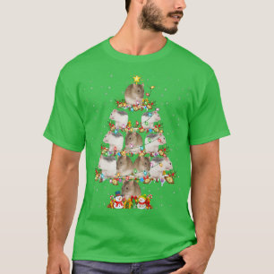 T-shirt Amusant Rat Lover Xmas Éclairage Père Noël Rat Chr