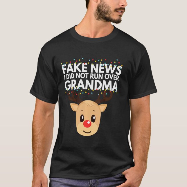 T-shirt Amusant Reindeer Noël Grand-mère s'est fait écrase (Devant)