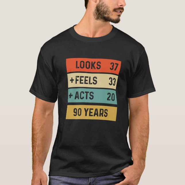 T-shirt Amusant Rétro 90E Anniversaire 90 Ans Né En 1933 (Devant)