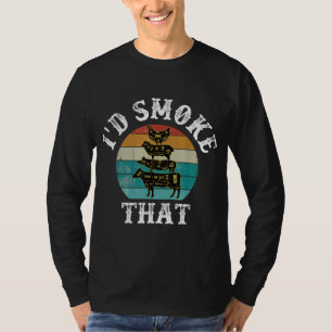 T-shirt Amusant Retro BBQ Party Fumeur Chef Papa Cadeau -