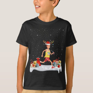 T-shirt Amusant Rinder d'éclairage de Noël de Noël Hat Mar